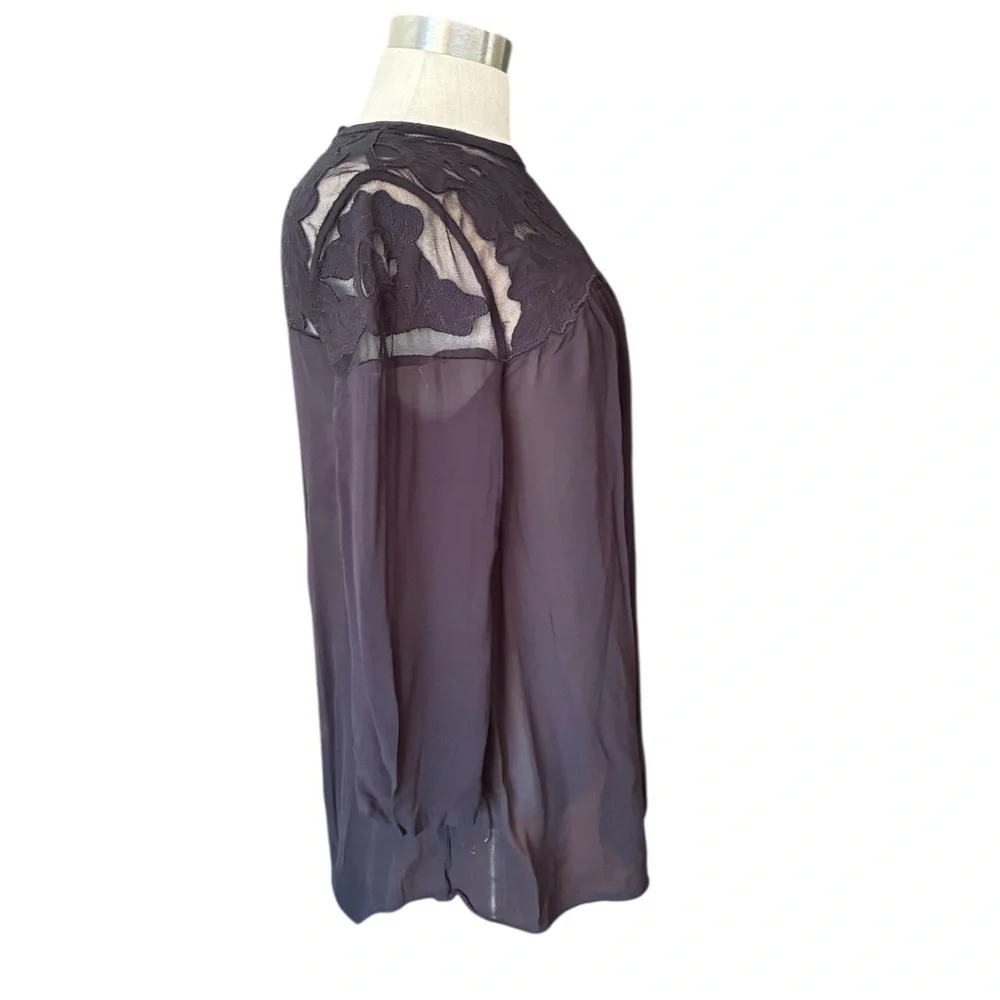 Anthropologie black sheer blouse